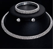Crystal Set Geometric Choker, Earrings & Bracelet
