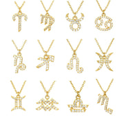 925 Sterling Silver & Platinum Plated/18k Gold Zodiac Necklace