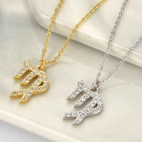 925 Sterling Silver & Platinum Plated/18k Gold Zodiac Necklace