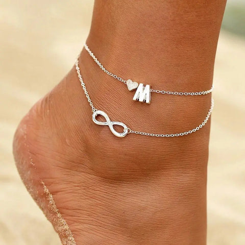 Boho A-Z Initial Chain Anklet