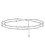 Dainty Stainless Steel Layered Glittery Waterproof Anklet