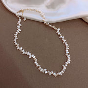 Natural Freshwater Short Pearl Necklace Korean Ins Style Exquisite Irregular Necklace Internet Celebrity Live Broadcast Women's Necklace