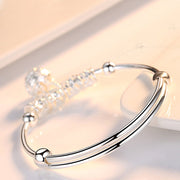 Fine 925 Sterling Silver hollow Bell bangle adjustable Bracelet