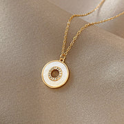 Classic Style Stainless Steel Limited Pearl Minimalist Pendant Necklace