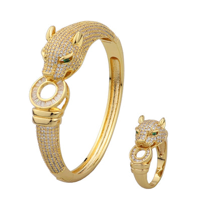 Luxurious Leopard Bracelet & Ring Set
