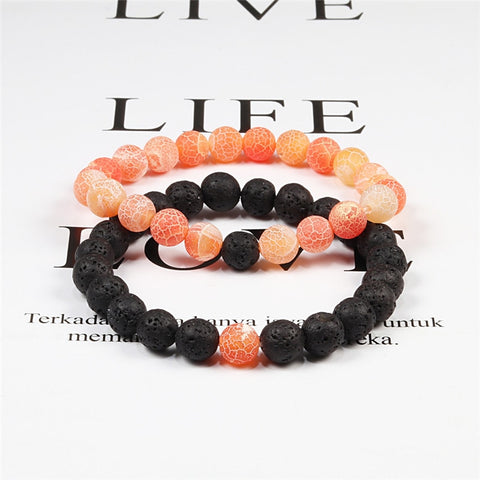 Natural Lava, Tiger Eye Yoga & Beaded Bracelet Set
