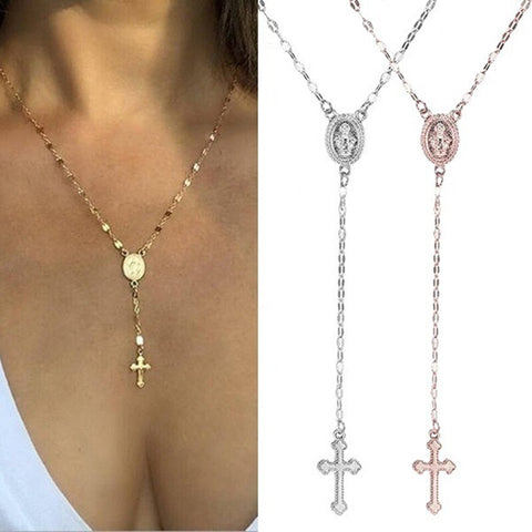 Boho Style Y Shape Cross Pendant Necklace