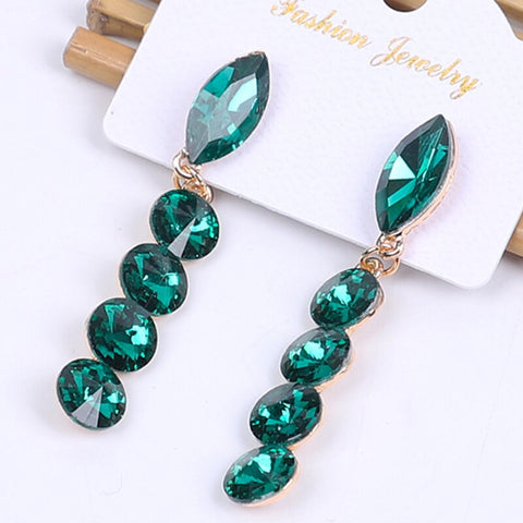 Boho-Sheek Glass & Crystal Dangle Earrings