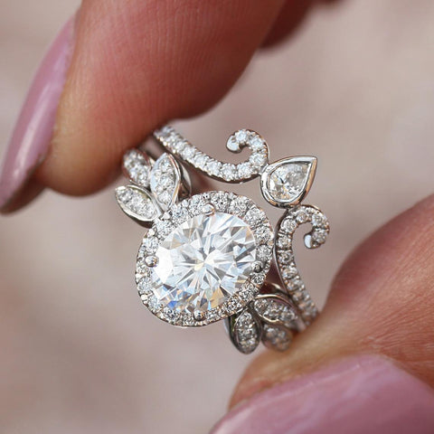 Flower White Gold Filled AAAAA Zircon Engagement Promise Ring