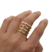 100% 925 Sterling Silver Stackable gold filled cz ring