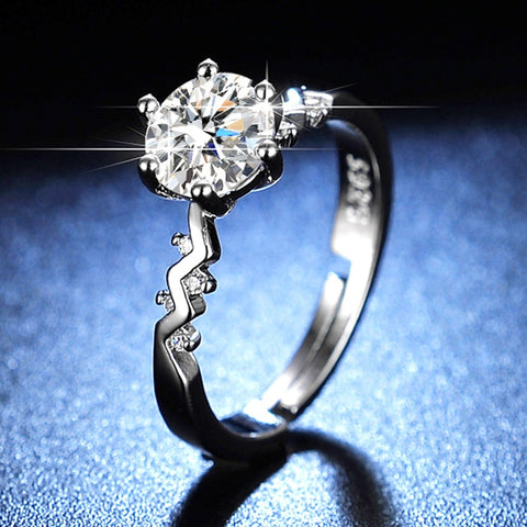 925 Sterling Silver Moissanite Classic Style Ring 1ct