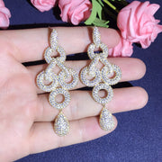 Clear CZ Micro Pave Setting Bowknot AAA+ Cubic Zirconia Earrings