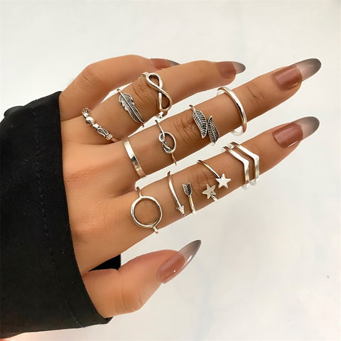 Cute Bohemian Layered Ring Set