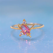 Fashion Micro-inlaid Crystal Zircon Star Delicate Stackable Flower Ring
