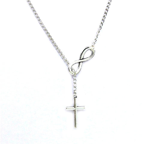 Simulated Pearl Necklace w/ Cross Variant