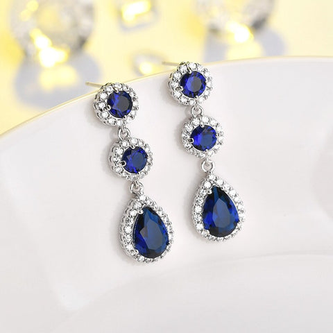 Gorgeous Shiny CZ Stone Dangle Earrings