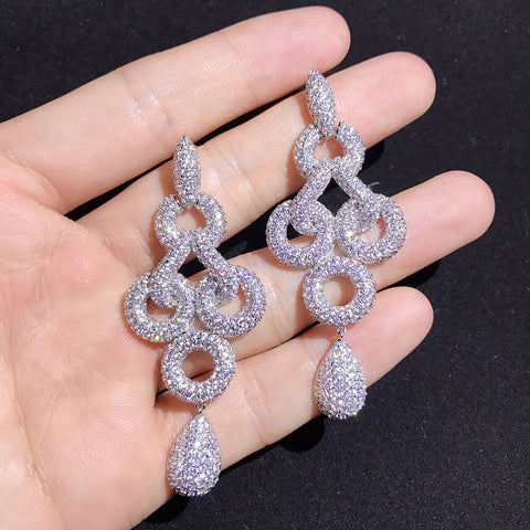Clear CZ Micro Pave Setting Bowknot AAA+ Cubic Zirconia Earrings