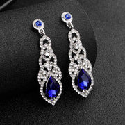 Long Dangle Baroque Water Drop Crystal Clear Earrings
