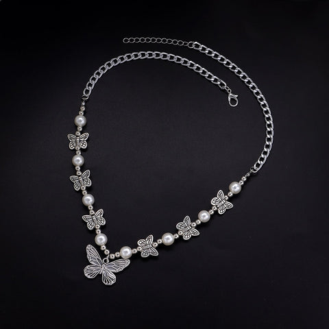 Simulated Pearl Necklace w/ Cross Variant