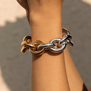 Simple CCB Silver & Gold Chain Bracelet