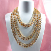 "The Influencer" 15mm Iced Out Rhinestone Link Chain Necklace