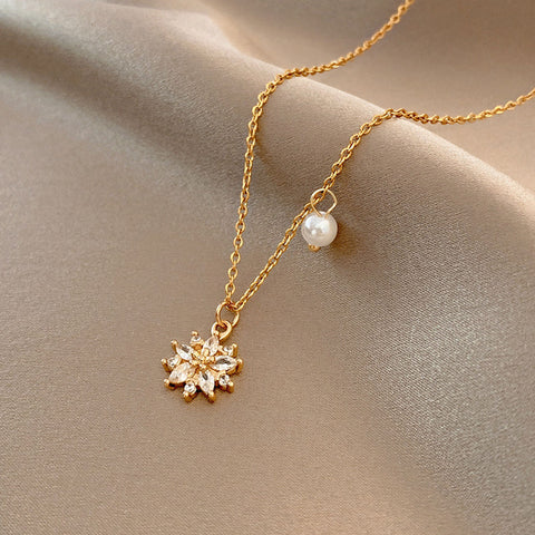 Classic Style Stainless Steel Limited Pearl Minimalist Pendant Necklace