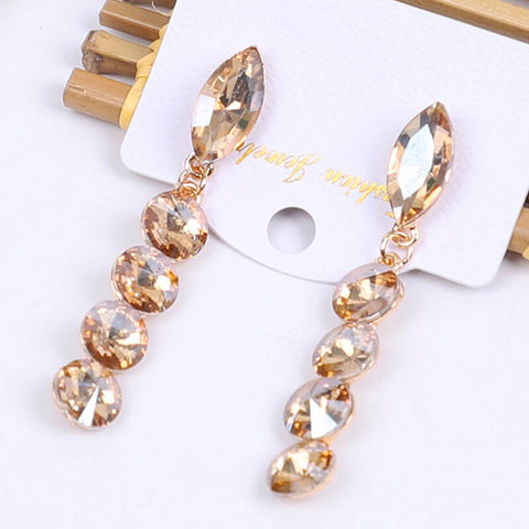 Boho-Sheek Glass & Crystal Dangle Earrings