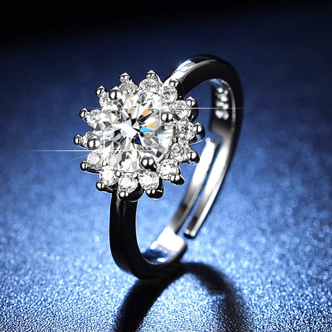 925 Sterling Silver Moissanite Classic Style Ring 1ct