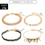 Layered Shell Pendant Boho Anklets