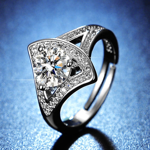 925 Sterling Silver Moissanite Classic Style Ring 1ct