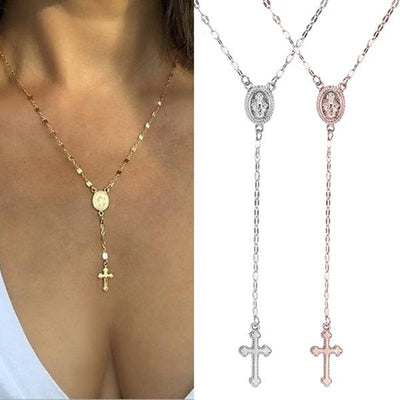 Boho Style Y Shape Cross Pendant Necklace