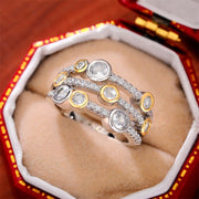 Full Paved CZ Stone Two-Tone Versatile Ring