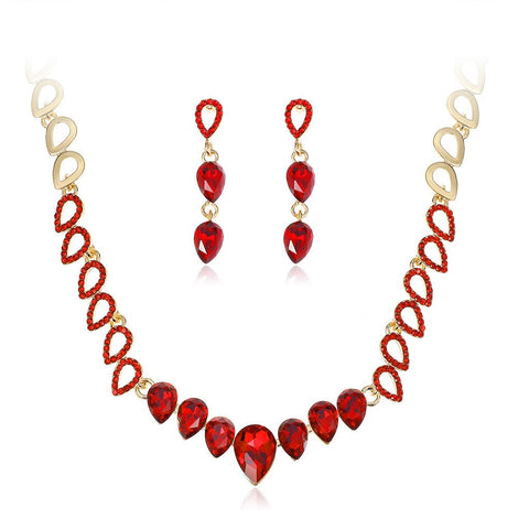 Unique Crystal Necklace & Earrings Set