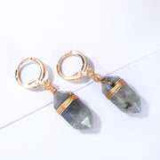 Bohemian Handmade Quartz Crystal Natural Stone Hoop Earrings