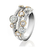 Full Paved CZ Stone Two-Tone Versatile Ring