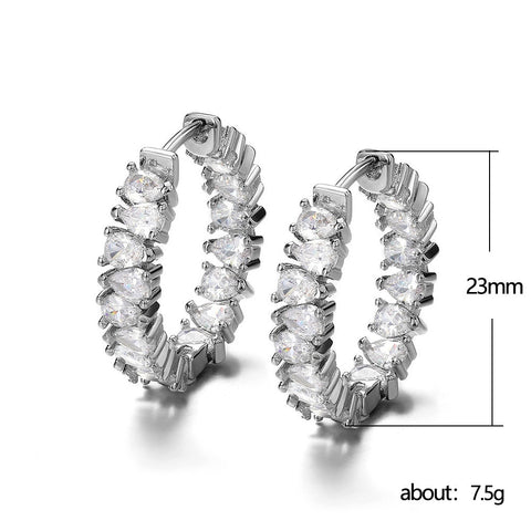 Sparkling & Luxurious Cubic Zirconia Hoop Earrings