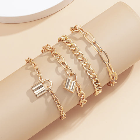 5PC Crystal Chain Bracelet Set