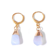 Baroque Pearl Lucky Evil Eye Natural Faceted Quartz Crystal Drop Earrings