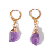 Baroque Pearl Lucky Evil Eye Natural Faceted Quartz Crystal Drop Earrings