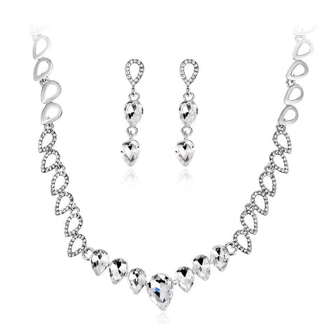 Unique Crystal Necklace & Earrings Set