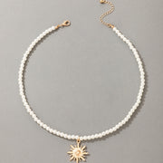 Elegant Pearl Simulation Choker & Drop Necklace