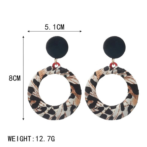 Dangle Hoop Leopard Earrings