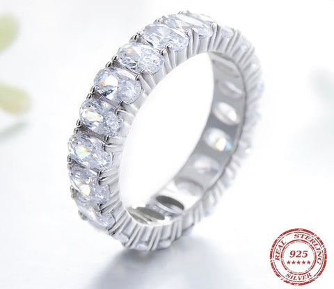 100% 925 Sterling Silver Classic Luxurious AAAAA CZ Ring
