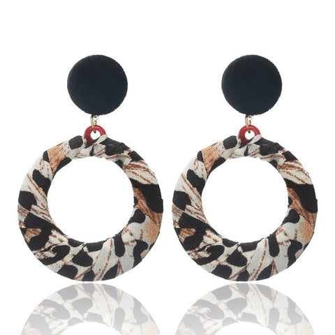 Dangle Hoop Leopard Earrings