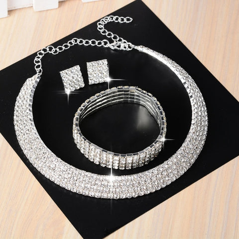 3 PC Luxury Bracelet, & Long Earrings Australian Crystal Set