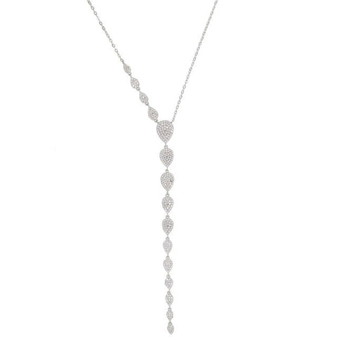 Stunning Tear Drop Long Necklace  Sparkling cubic zirconia Necklace