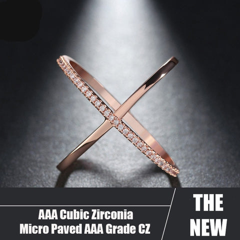 Luxury Stunning Cubic Zirconia Micro Pave Setting X Shaped