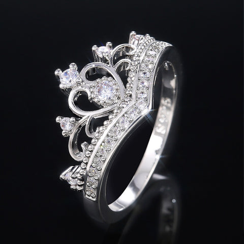 Stunning Crown Crystal Zircon Ring