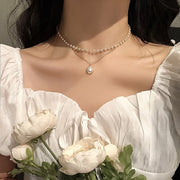 Fashion Long Boho Multilayered Pearl Pendant Necklace
