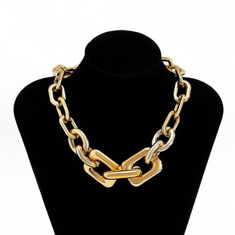 Chunky Gothic Golden CCB Choker Necklace
